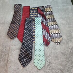 Lot of 7 Designer Neck Ties Mens Tie Multicolor Various Width & Length